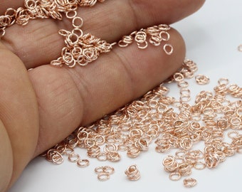 0,5x3mm Rose Gold Plated Jump Rings - RSG132