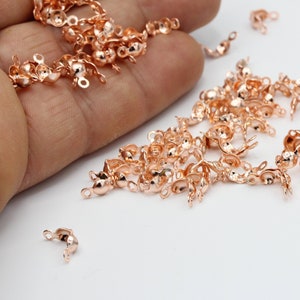 4x15mm Two Holes Rose Gold Plated Crimp Beads ,Ball Chain Connectors - RSG128