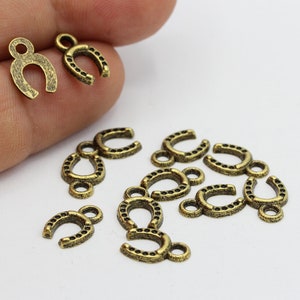 8x12mm Antique Bronze Plated Horseshoe Charms - TS389