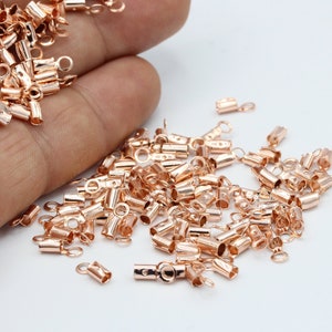 Inner 2,3mm Rose Gold Plated Cord End , Crimp Beads , Cord Tip - RSG120