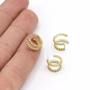 Raw Brass  Earring Findings, Dainty Hoops ,Raw Brass Hoop Earrings ,Raw Brass Earring, Raw Brass Cartilage earring, 10x12 mm RAW478
