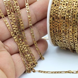 3mm Raw Brass Curb Chains , Flat Soldered Chains  - CHN41