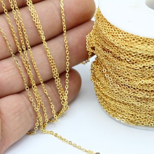 1,5x2mm 24 k Shiny Gold Plated Chains , Soldered Chains - CHN22