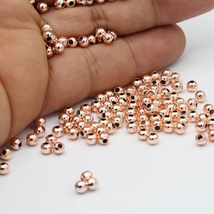4mm Rose Gold Plated Spacer Beads , Ball Beads  - RSG95