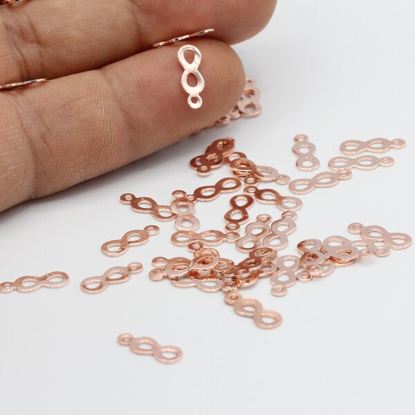 4x10mm Rose Gold Plated Infinity Charms - RSG29