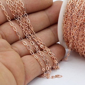 2,5x5mm Rose Gold Plated Oval Chains , Soldered Chains , Oval Rolo Chains - CHN175