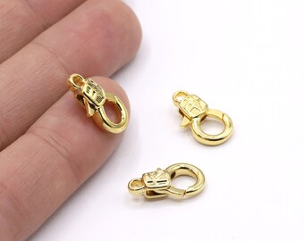 9x17 mm Shiny Gold Plated Lobster, Shiny Gold Lobster Clasp, Gold Color Lobster Clasp - GLD1731
