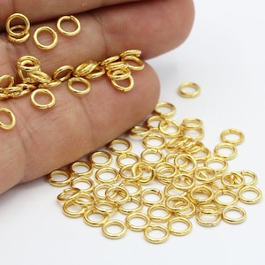 1x6mm 24 k Shiny Gold Plated Jump Rings - GLD14