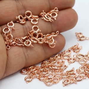 6mm Rose Gold Plated Round Spring Clasp , High Quality Claw Clasp - RSG447