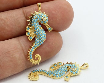 Tibetan silver plated nice sea horse charm pendants 10pcs EF3549
