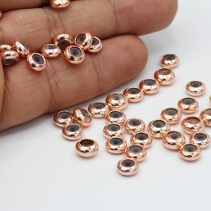 4x7mm Rose Gold Plated Rubber Stopper, Rose Gold Plated Connector - RSG328