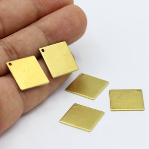 16mm Raw Brass Square Disc  - RAW52