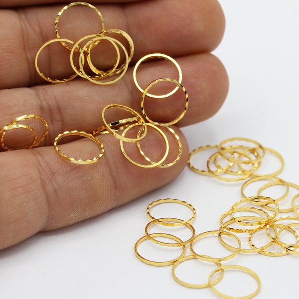12mm 24 k Shiny Gold Plated Closed Ring , Connectors , Circle Connectors  , Gold Plated Hoops , - GLD427