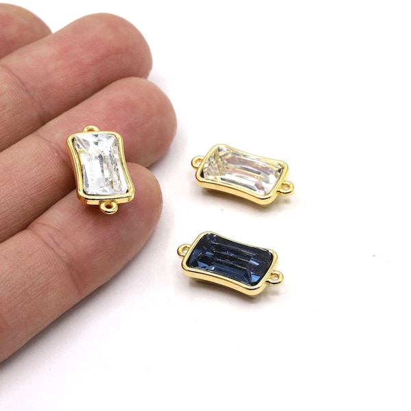 10x18mm Shiny Gold Plated Crystal Drop Pendant ,Swarovski Stone, Drop Necklace , Drop Bracelet Charms - GLD519