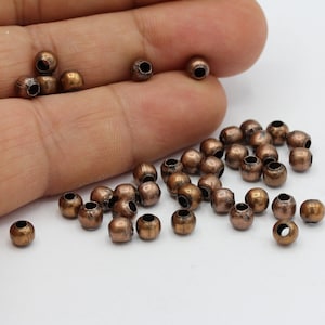 5mm Antique Copper Plated Spacer Beads , Ball Beads  - TS462
