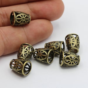 10x13mm Antique Bronze Plated End Cap , Bead Cap , Filigree End Cap, Cone Cap , Cord End  - TS407