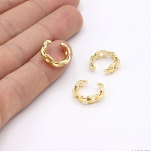 24 k placcati oro lucido orecchini, cerchietti delicati, orecchini a cerchio micro pavé, orecchini placcati oro, orecchini cartilagine, 16 mm GLD1706