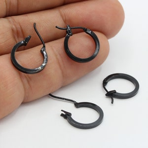 14mm Black Painted Leverback Earring Findings, Plain Leverback Finding , Earring Findings - TS636
