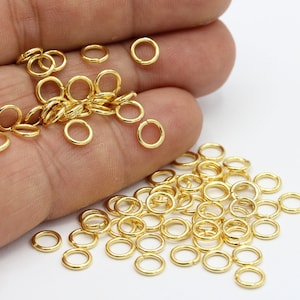 1,2x6mm 24 k Shiny Gold Plated Jump Rings - GLD15