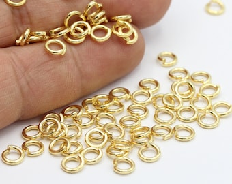 18ゲージ 5mm 24金メッキ ゴールド ジャンプリング - GLD16