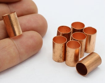Tubos redondos de cobre crudo de 9 x 15 mm, cuentas tubulares redondas, tubos espaciadores - RAW226