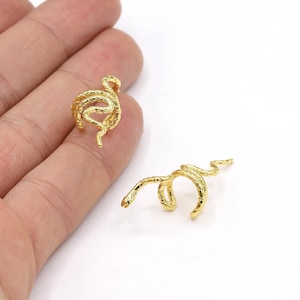 24 k glänzende vergoldete Schlangenohrringzubehör, zierliche Creolen, Schlangenohrringe, vergoldeter Ohrring, Knorpelohrring, 12 x 30 mm GLD373