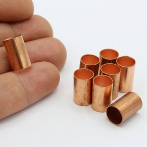 9x15mm Raw Copper Round Tubes , Round Tube Beads , Spacer Tubes  - RAW226