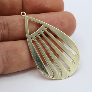 30x50mm 24 k Shiny Gold Plated Drop Pendant Charms, For Miyuki Charms , For Miyuki Pendants , Miyuki Weaving Charms - GLD560