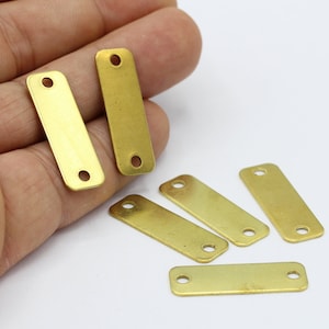 10x40mm Raw Brass Two Holes Disc  - RAW51