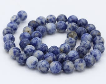 Contas de Aventurina Azul de Grau A, 8 mm, com classificação de Aventurina Genuína - BK22