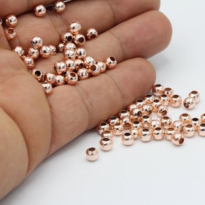 5mm Rose Gold Plated Spacer Beads , Ball Beads  - RSG96