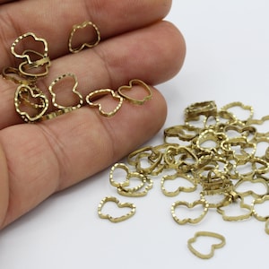 8x10mm Raw Brass Apple Charms , Connector ring , Findings - Raw Brass Findings - Brass Connector - RAW167