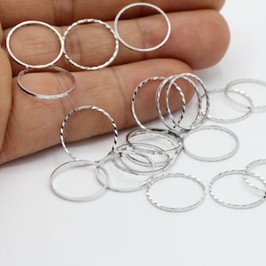 16 mm gerhodineerde gesloten ring, connectoren, cirkelconnectoren, gerhodineerde hoepels - RDM138