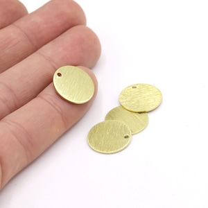 16mm Raw brass Textured Round Stamping Blanks,  Round Disc Charms - RAW492