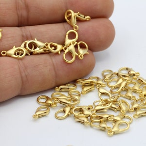 12mm 24 k Matt Gold Plated Lobster Clasp - GLD457