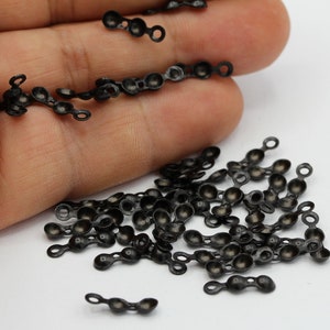 4x13mm Black Plated Crimp Beads , Ball Chain Connectors , Clamshell Bead Tip - TS486