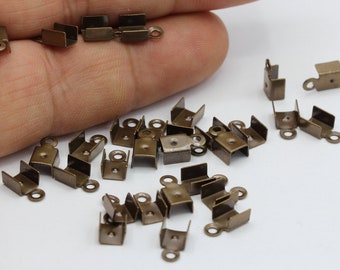 Inner Width 4,3mm Antique Bronze Plated Cord End 9x5mm Brass end cap - TS425