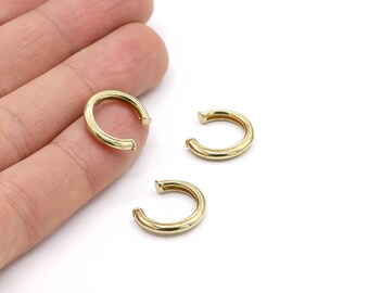 Raw Brass  Earring Findings, Dainty Hoops ,Raw Brass Hoop Earrings ,Raw Brass Earring, Raw Brass Cartilage earring, 16.5 mm RAW481