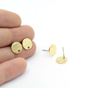 10mm 24 k Shiny Gold Plated  textured  Round Earring , Stud Earring  - GLD1168