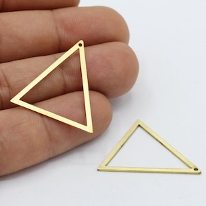 27x29mm Raw Brass Triangle Pendant Charms, For Miyuki Charms , For Miyuki Pendants , Miyuki Weaving Charms - RAW214