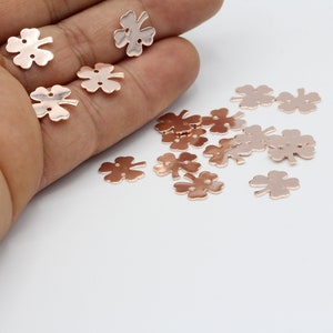 12x12mm Rose Gold Plated Two Holes Clover Charms - RSG71