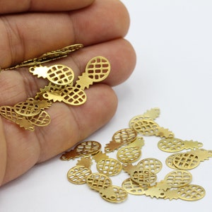 8x16mm Raw Brass Pineapple Charms - RAW42
