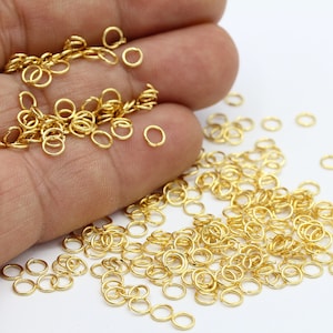 0,5x4mm 24 k Shiny Gold Plated Jump Rings , Connectors , Necklace And Bracelet Findings - GLD862