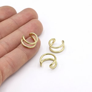 Raw Brass  Earring Findings, Dainty Hoops ,Raw Brass Hoop Earrings ,Raw Brass Earring, Raw Brass Cartilage earring, 13x14 mm RAW479