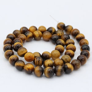 8mm Grade AA Natural Brown Tiger Eye Beads , Rated Genuine (Natural) Tiger Eye Beads - BK3