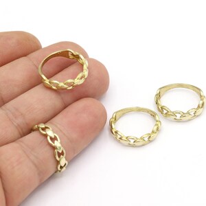 Taille intérieure 17 mm, bagues en laiton brut, bagues réglables, anneaux martelés, bagues en laiton brut faites main - RAW558