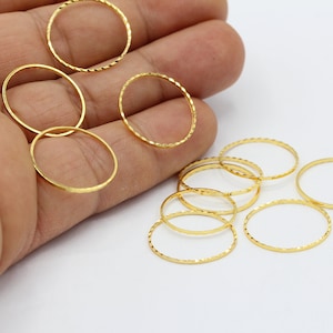 20mm 24 k Shiny Gold Plated Closed Ring , Connectors , Circle Connectors  , Gold Plated Hoops  - GLD431