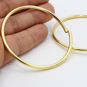 3x65mm 24 k Shiny Gold Plated Round Bracelet Tubes , Round Tubes, Cuff Tubes , Bracelet Bangle  - GLD478