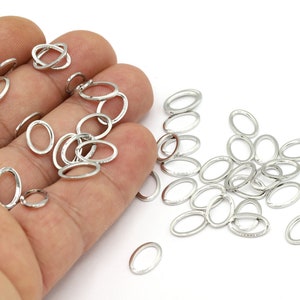 10 pcs 7x11mm Rhodium Plated Closed Ring, Oval Closed Ring, Ring Charms, Closed Ring, Oval Ring, Rhodium Closed Ring, Rhodium Plated- RDM803