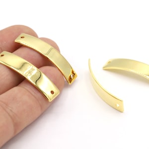 8x35mm 24 k Shiny gold Plated Bar Charms , Gold Plated Bracelet Bar, Square Bar Pendants , Nameplate Bar, Laser Scraping Bar, GLD1782